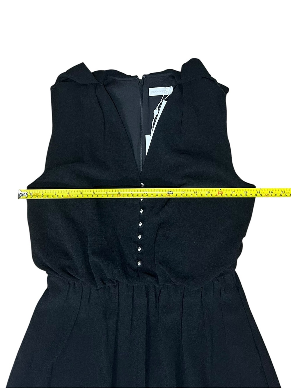 Jonathan Simkhai Sz 8 Dress Maxi Midi Black Jodie V-neck Cape Luxury Designer。 - Picture 8 of 10